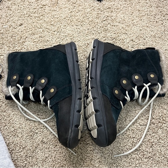 Sorel Explorer Joan Black/ Stone High Top leather boots sz 10 - Picture 9 of 16